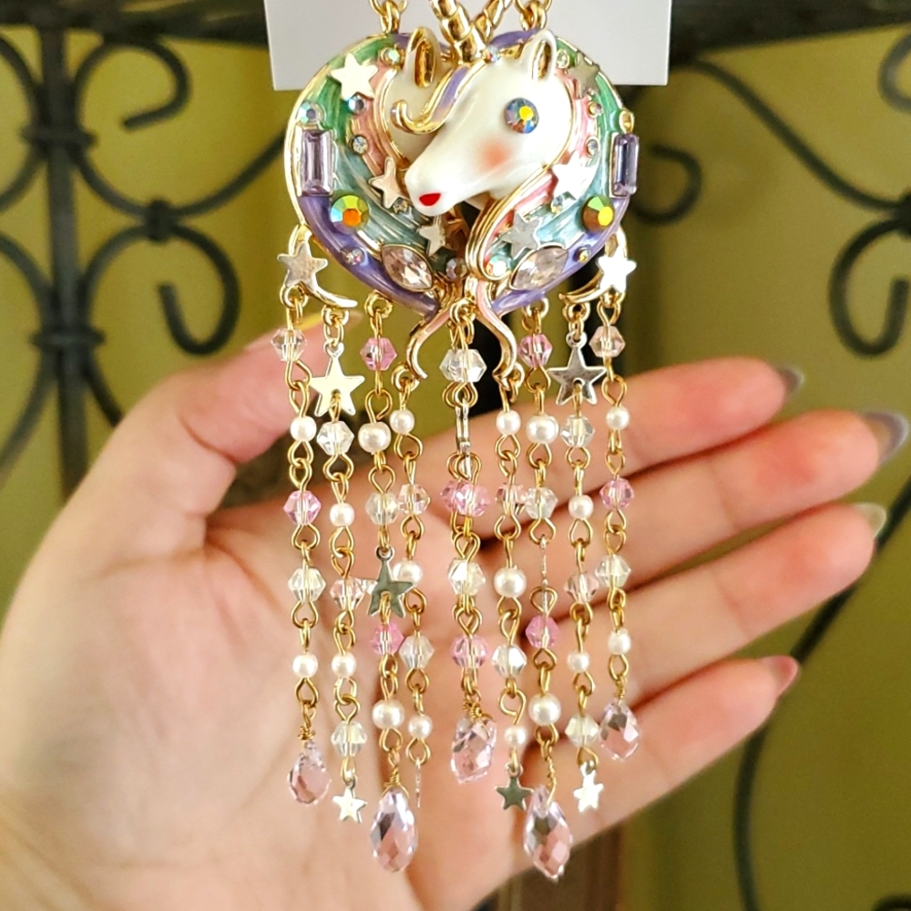 Betsey Johnson Unicorn Tassel earrings